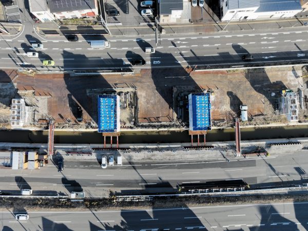 栗ノ木道路　栗ノ木高架橋下部（下り・Ｐ２１－２２）工事 写真