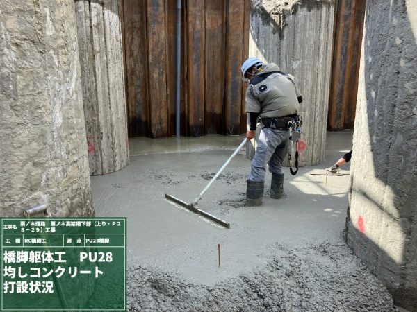 栗ノ木道路　栗ノ木高架橋下部（上り・Ｐ２８－２９）工事 写真