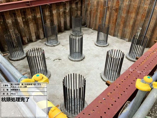 栗ノ木道路　栗ノ木高架橋下部（下り・Ｐ２１－２２）工事 写真