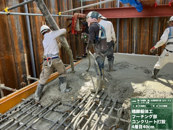 栗ノ木道路　栗ノ木高架橋下部（上り・Ｐ２８－２９）工事 写真