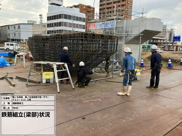 栗ノ木道路　栗ノ木高架橋下部（下り・Ｐ２１－２２）工事 写真