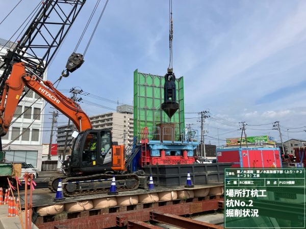 栗ノ木道路　栗ノ木高架橋下部（上り・Ｐ２８－２９）工事 写真